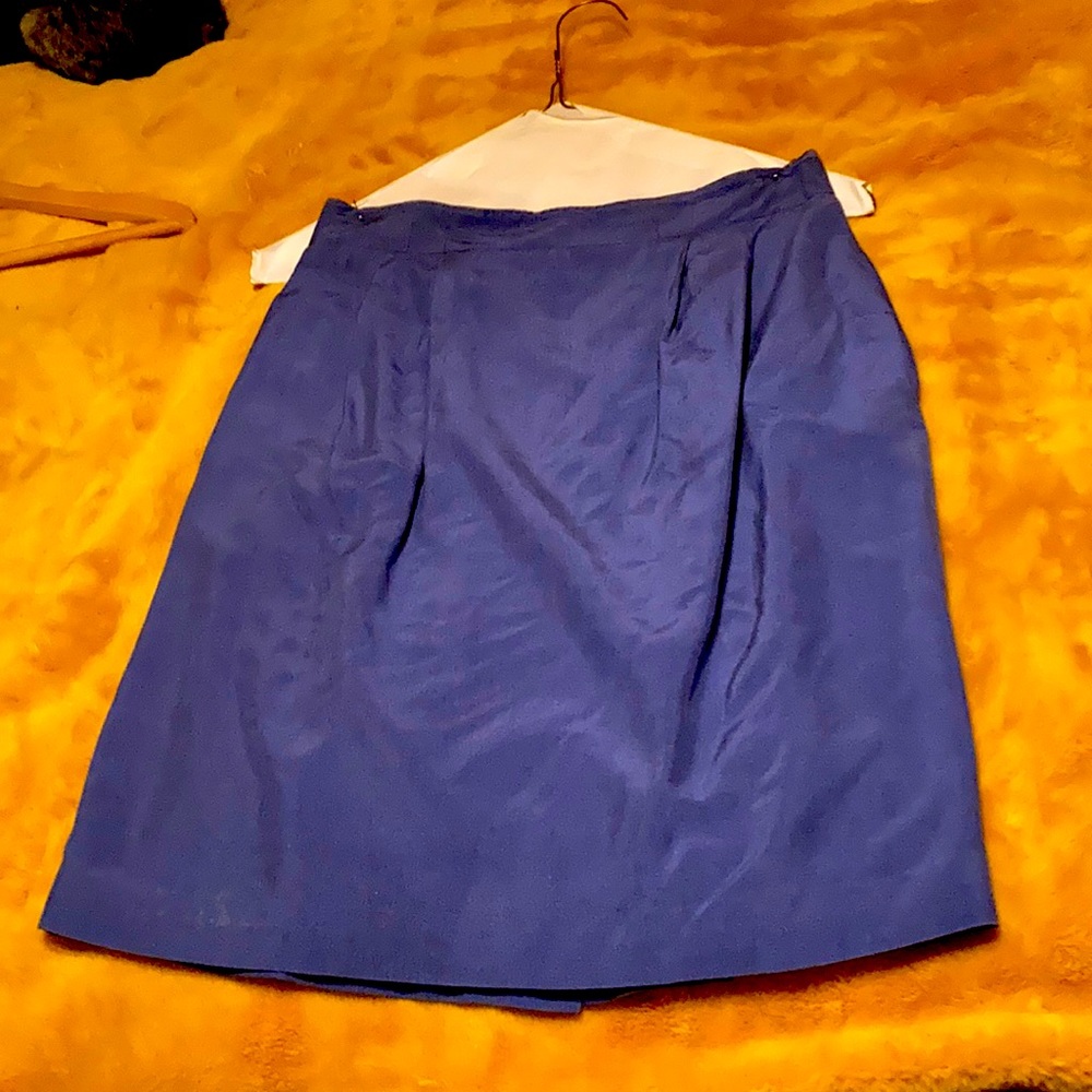 Blue silk skirt